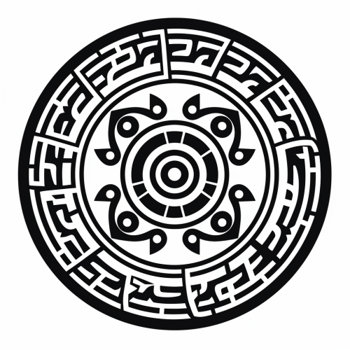 Circular Hyroglyph in Black and White