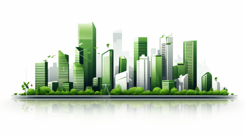 Abstract city scape made of money Abstract city scape made of money
