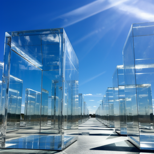 Clear Polycarbonate Panels against Blue Sky