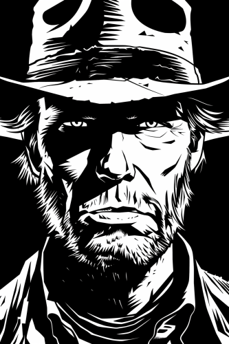Actor Clint Eastwood Cartoon Stencil