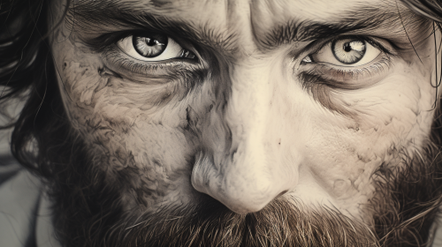 Sketch of men's closed eyes