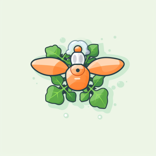 Drone with Green Leaf Blades