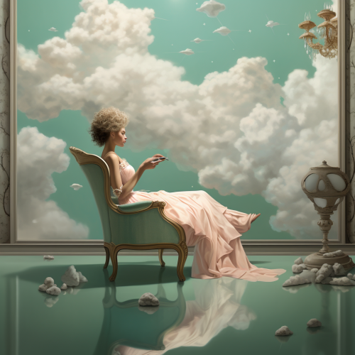 Empty room with chair and mirror in pastel hues  ?️ Empty room with chair and mirror in pastel hues  ?️