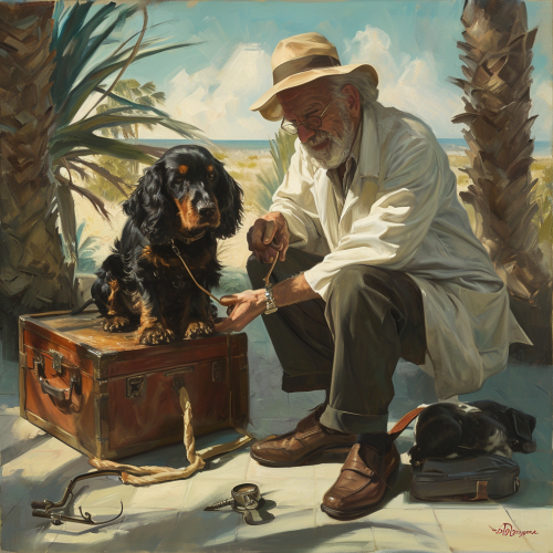 Cocker Spaniel working in a resort