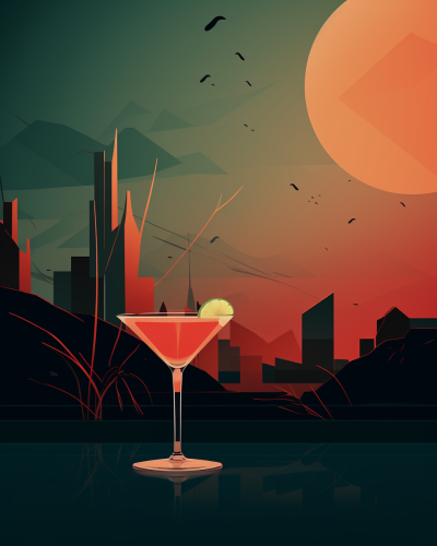 Cocktail menu background with minimal details