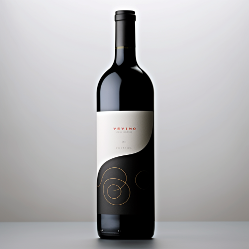 Coffee Bean Grape Cluster Wine Bottle Label