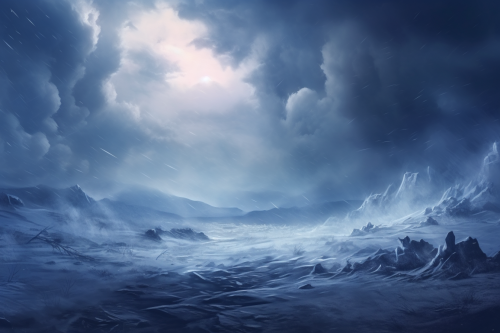 Majestic winter storm landscape