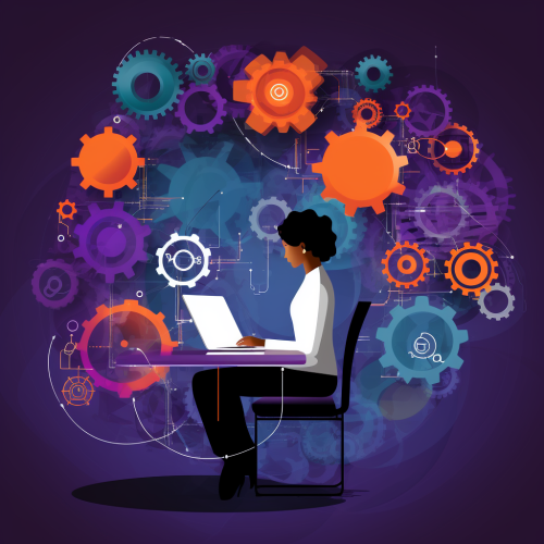 Illustration of collaboration and teamwork in business project