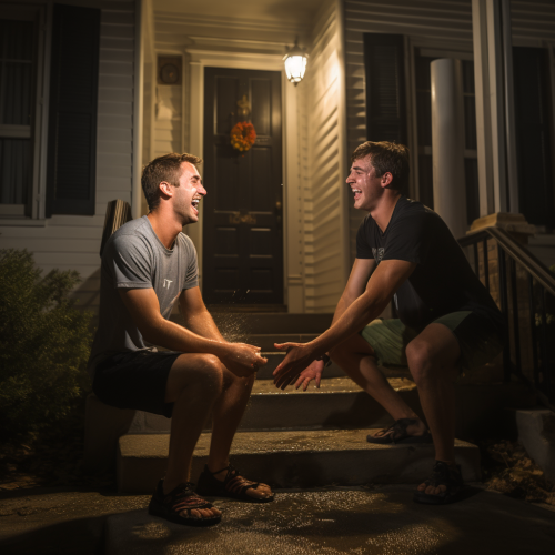 College guy with Jesus smiling