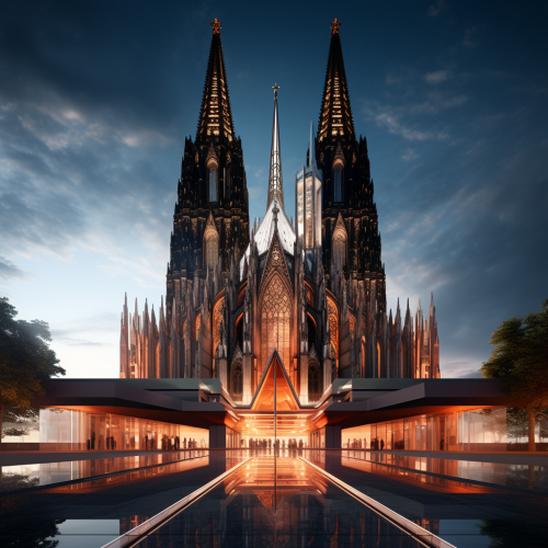 Cologne Cathedral in Frank Lloyd Wright Style