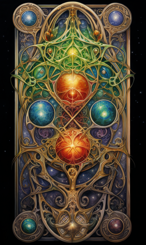 Vibrant and intricate Tarot fantasy illustration