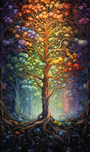 Vibrant colored pencil Tarot depiction