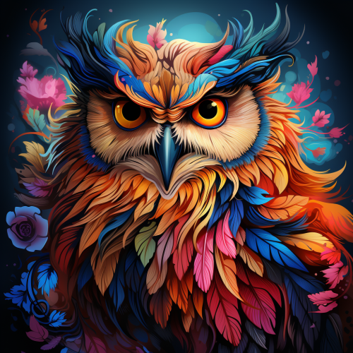 Beautiful artistic owl without background