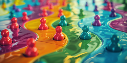Colorful board game ad image