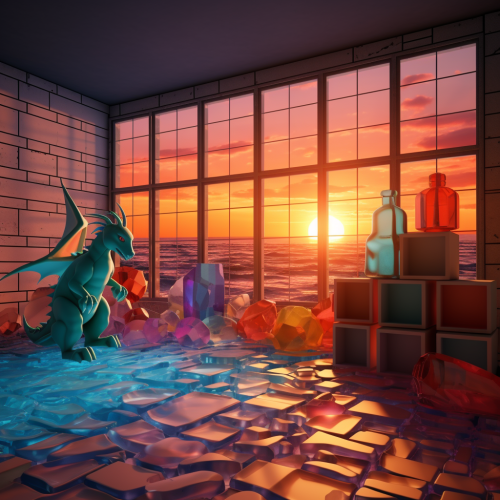 Vibrant room with melting ice cubes Vibrant room with melting ice cubes