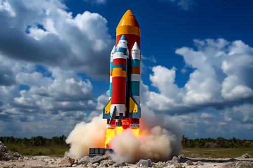 Colorful Lego Rocket Launching