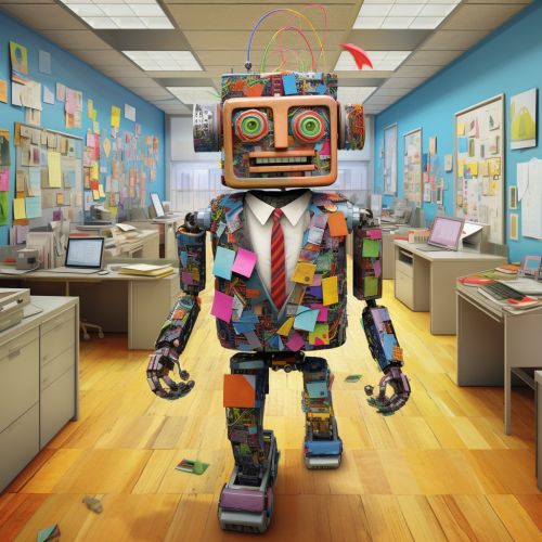 Colorful office walking robot