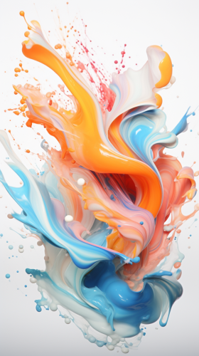 Artistic paint patterns on white