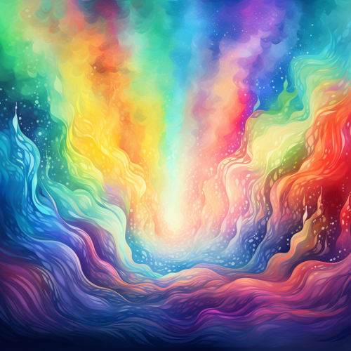 Colorful rainbow in surrealistic style