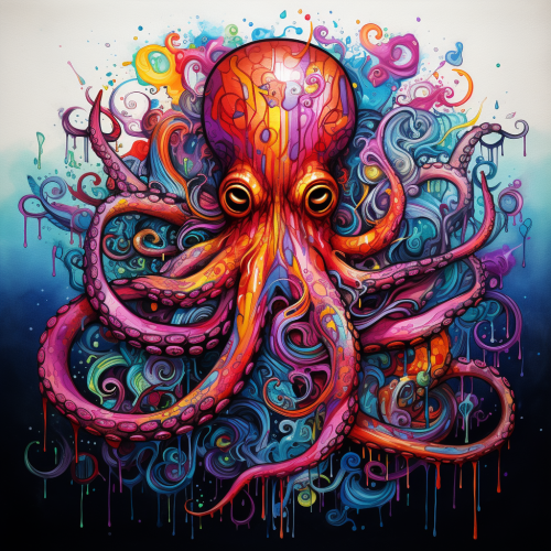 Colorful Serious Octopus Picture
