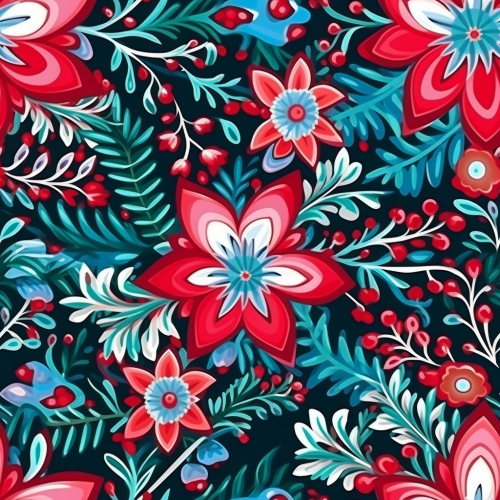 Colorful Christmas pattern with extra details