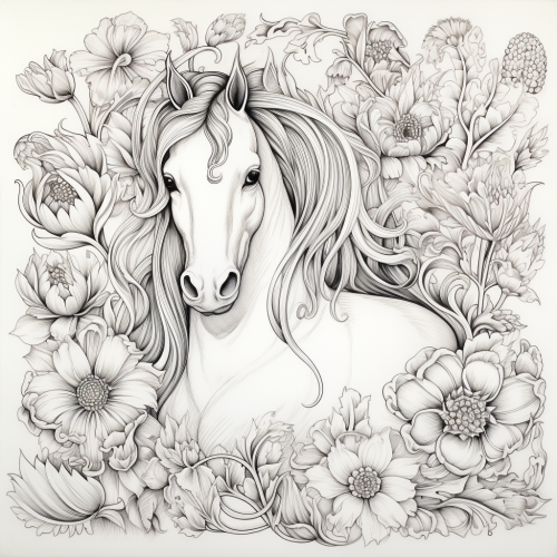 Coloring Block Unicorn in Watercolor