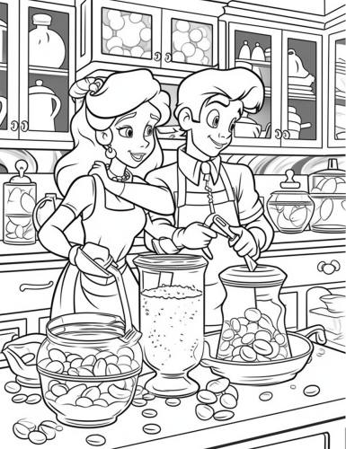 MidJourney Prompt - Coloring Book Illustration