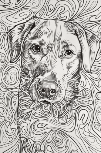 Kids Dog Mandal Coloring Page
