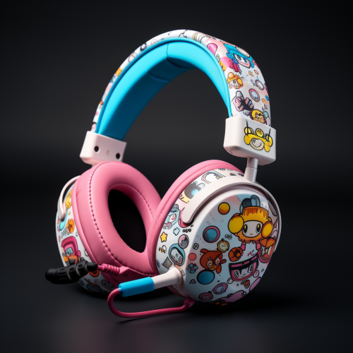 Comic gaming headset with vibrant designs