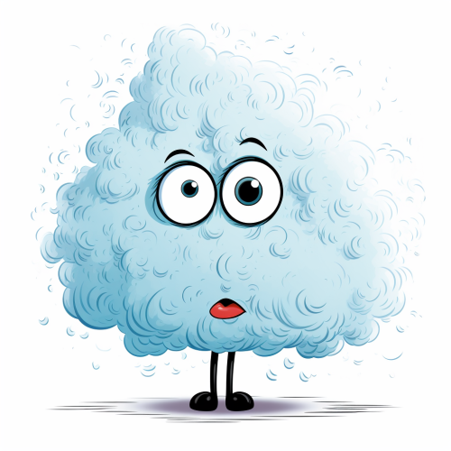 Comic monster with chaotic thought bubble