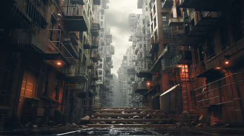 People on Metal Railings Stairs