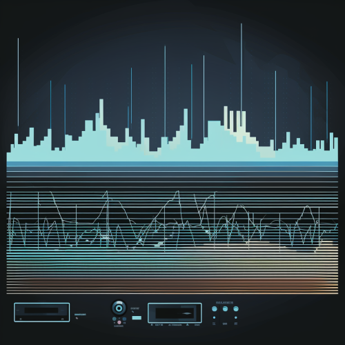 Minimalistic cyberpunk art showcasing Commodore 64 audio waveform