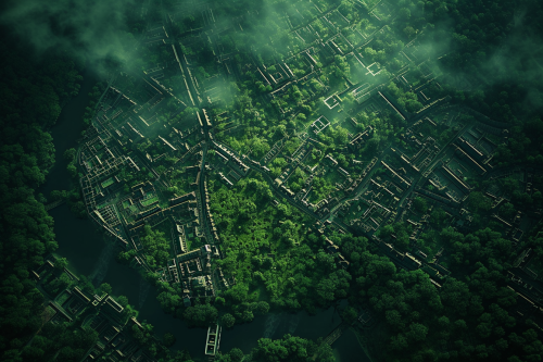 Compact city with narrow streets