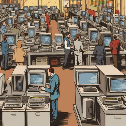 Computers Buying and Selling AI Image