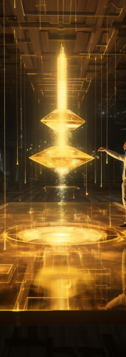 Golden hologram world investments concept