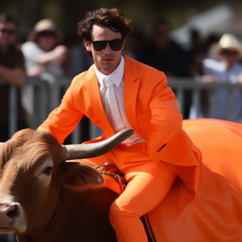 Connor Mcgregor riding a bull