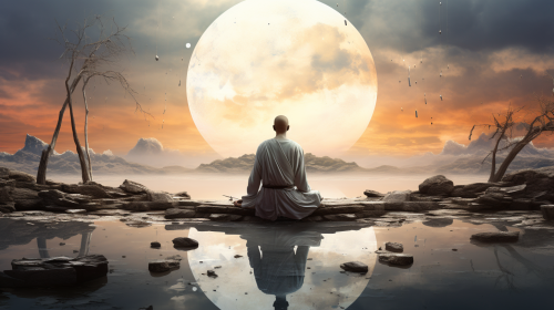 A male in a zen mindset