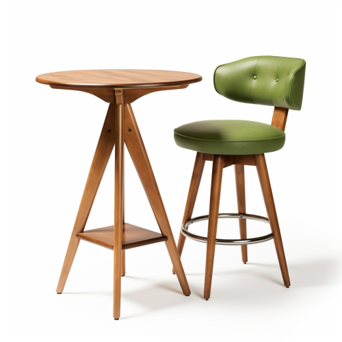 Modern green bar chair and wooden plane table Modern green bar chair and wooden plane table