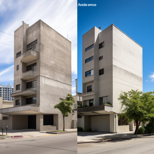 Before and After of Converted Modern Apartment Building