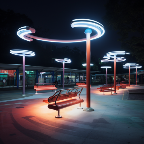 Cool lighting on school playground