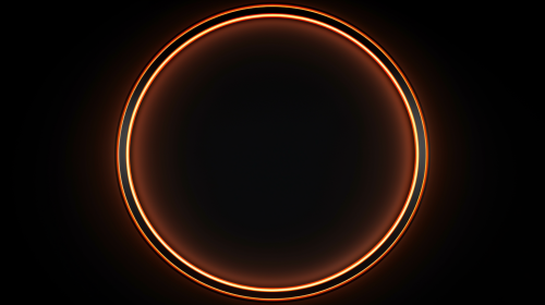 Copper Neon Circle on Black Background