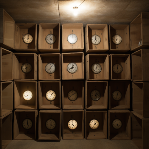 Series of smaller corrugated clock boxes