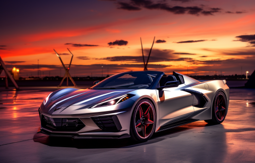 Silver Corvette Stingray Concept Car