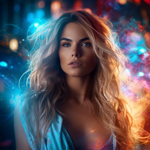 Iridescent Starwoman in Full Body Shot