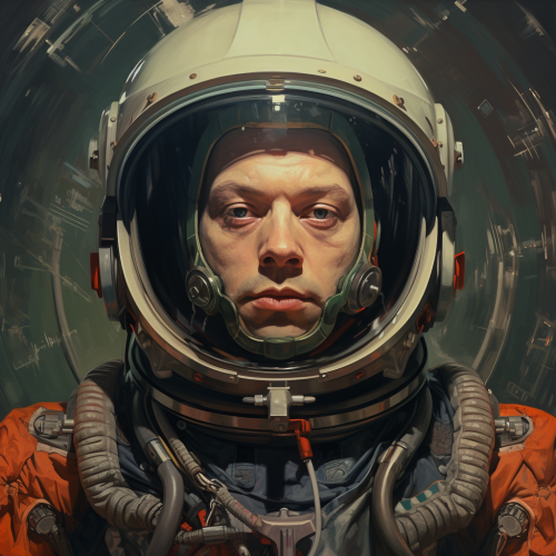 Cosmonaut in Suit with Alien