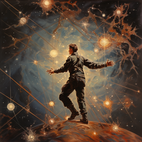 Cosmonaut exploring the night sky