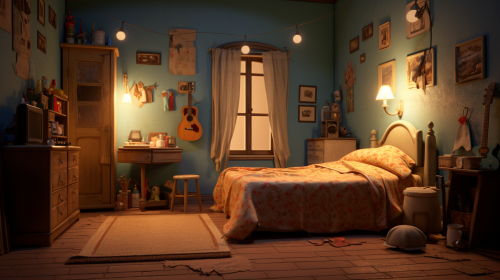 Cozy Countryside Bedroom with Three Beds