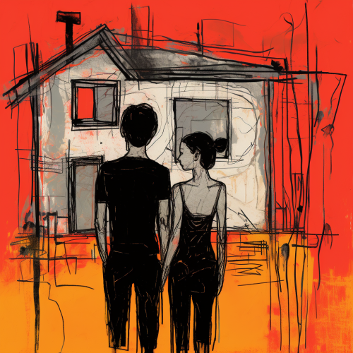 Couple kissing in vibrant pop art style