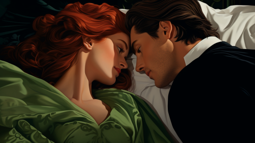 Couple on a luxury bed