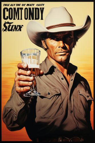 Cowboy with glass of alcohol